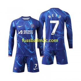 Fußballtrikots Chelsea Neto 7 Kinder Heim Trikotsatz 2024-2025 Langarm